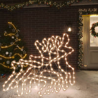 Rennes De Noël Avec Led 3 Pcs Blanc Chaud 57X55X4,5 Cm