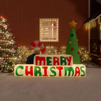 decoration noel gonflable merry christmas 197 cm led multicolore modele 4 | jardinna