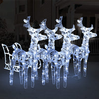 decoration noel traineau lumineux exterieur 240 led acrylique 52x28x34 cm default title 1 | jardinna