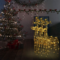 decorations noel lumineuses forme renne 3 pcs acrylique blanc chaud 60x16x100 cm 90 led default title 1 | jardinna