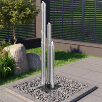 fontaine jardin exterieur elegante acier inox 48 x 34 x 153 cm 1 | jardinna