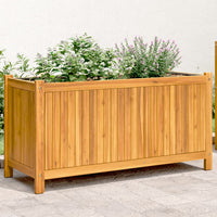jardiniere bois dacacia design slate renfort metallique 99 x 38 x 50 cm 1 | jardinna