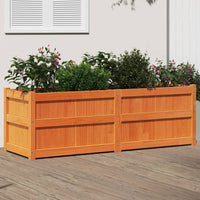 jardiniere bois massif style rustique 150x50x50 cm bois pin brun 1 | jardinna