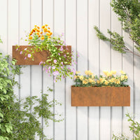 jardiniere murale exterieur acier corten rustique set 2 pcs default title 1 | jardinna