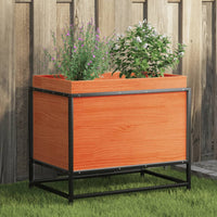jardiniere pieds exterieur bois massif contemporain pin marron cire 60 x 40 x 50 cm 1 | jardinna