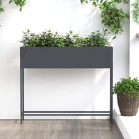 jardiniere rectangulaire surelevee acier design durable anthracite 100 x 26 x 82 cm 1 | jardinna