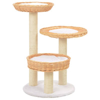 Arbre À Chat Avec Griffoir En Sisal Naturel Bois De Saule