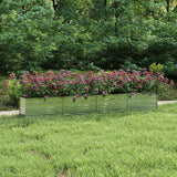 Lit Surélevé De Jardin En Acier Galvanisé Gris- Multifonctionnel
