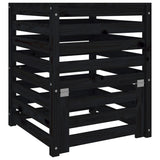 Composteur Noir 63,5X63,5X77,5 Cm Bois Massif De Pin