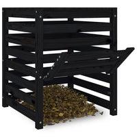 Composteur Noir 63,5X63,5X77,5 Cm Bois Massif De Pin