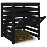 Composteur Noir 63,5X63,5X77,5 Cm Bois Massif De Pin