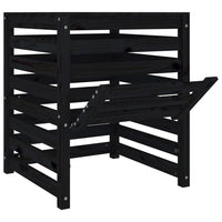 Composteur Noir 63,5X63,5X77,5 Cm Bois Massif De Pin