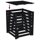 Composteur Noir 63,5X63,5X77,5 Cm Bois Massif De Pin