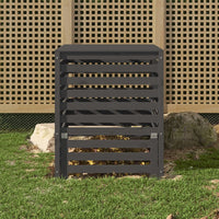 Composteur Noir 63,5X63,5X77,5 Cm Bois Massif De Pin