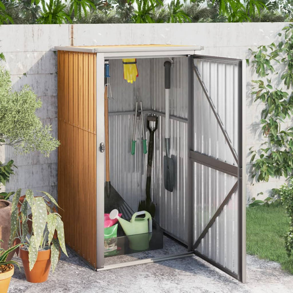 abri a outils jardin acier galvanise marron 88 x 89 x 161 cm | jardinna