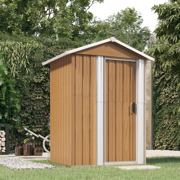 abri jardin acier galvanise pratique resistant marron | jardinna