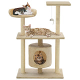 arbre a chat felix base 95 griffoirs jouet suspendu beige | jardinna