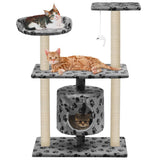 arbre a chat felix base 95 griffoirs jouet suspendu gris impressions patte | jardinna