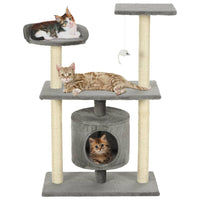 arbre a chat felix base 95 griffoirs jouet suspendu gris | jardinna