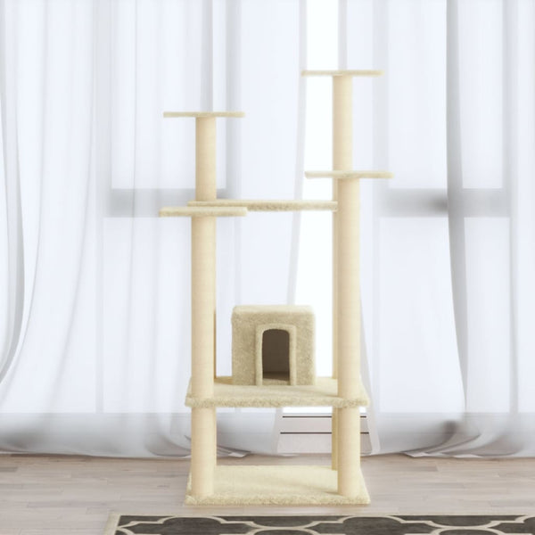 arbre a chat felix tower 110 griffoirs sisal creme | jardinna