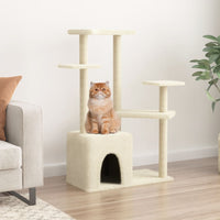 arbre a chat luxcat 107 griffoirs sisal creme | jardinna