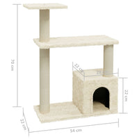 arbre a chat multifonctions griffoirs sisal 70cm 4 | jardinna