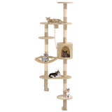 arbre a chat mural climbcat tall 194 griffoirs sisal beige | jardinna