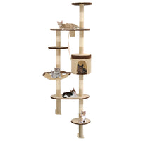 arbre a chat mural climbcat tall 194 griffoirs sisal beige marron | jardinna