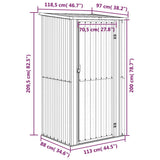 armoire jardin robuste acier galvanise 118 x 97 x 209 cm 7 | jardinna