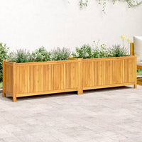 bac a fleurs acacia massif sac non tisse drainage 199 x 38 x 50 cm 1 | jardinna