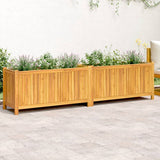 bac a fleurs acacia massif sac non tisse drainage 199 x 38 x 50 cm 1 | jardinna