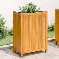 bac a fleurs acacia massif sac non tisse drainage 31 x 31 x 75 cm 1 | jardinna