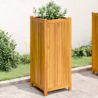 bac a fleurs acacia massif sac non tisse drainage 42 x 42 x 100 cm 1 | jardinna