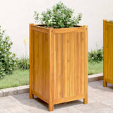 bac a fleurs acacia massif sac non tisse drainage 42 x 42 x 75 cm 1 | jardinna