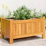 bac a fleurs acacia massif sac non tisse drainage 54 x 31 x 30 cm 1 | jardinna
