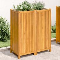 bac a fleurs acacia massif sac non tisse drainage 80 x 42 x 100 cm 1 | jardinna