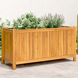 bac a fleurs acacia massif sac non tisse drainage 99 x 38 x 50 cm 1 | jardinna