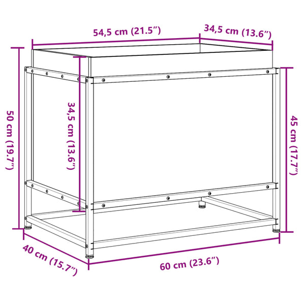 bac a fleurs bois pieds structure acier durable 10 | jardinna