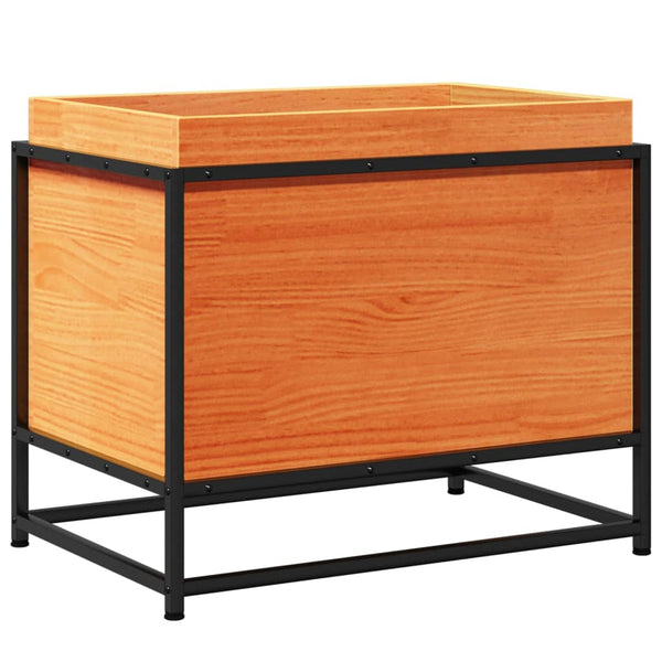 bac a fleurs bois pieds structure acier durable 2 | jardinna