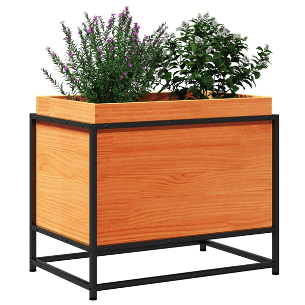 bac a fleurs bois pieds structure acier durable 4 | jardinna