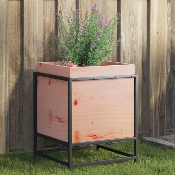 bac a fleurs bois pieds structure acier durable bois massif douglas 40 x 40 x 50 cm 1 | jardinna