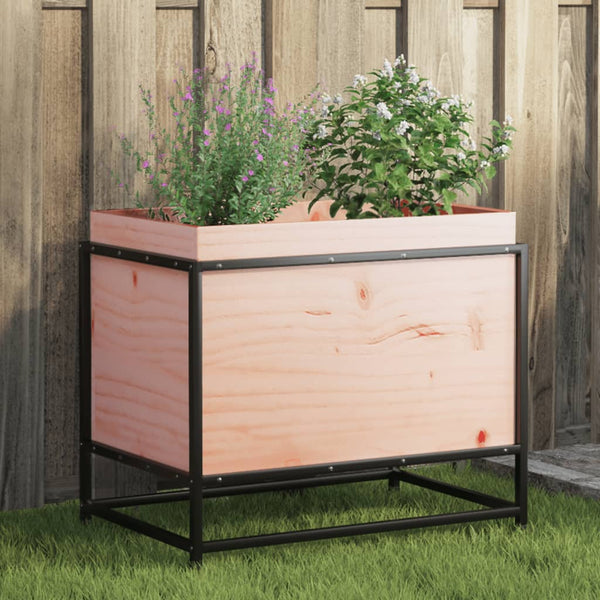 bac a fleurs bois pieds structure acier durable bois massif douglas 60 x 40 x 50 cm 1 | jardinna