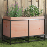 bac a fleurs bois pieds structure acier durable bois massif douglas 80 x 40 x 50 cm 1 | jardinna