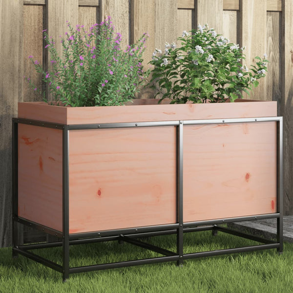 bac a fleurs bois pieds structure acier durable bois massif douglas 80 x 40 x 50 cm 1 | jardinna
