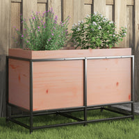 bac a fleurs bois pieds structure acier durable bois massif douglas 80 x 40 x 50 cm 1 | jardinna