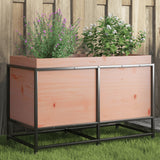 bac a fleurs bois pieds structure acier durable bois massif douglas 80 x 40 x 50 cm 1 | jardinna