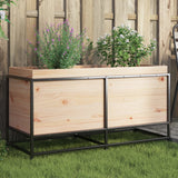 bac a fleurs bois pieds structure acier durable bois massif pin 100 x 40 x 50 cm 1 | jardinna