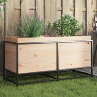 bac a fleurs bois pieds structure acier durable bois massif pin 100 x 40 x 50 cm 1 | jardinna
