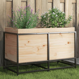 bac a fleurs bois pieds structure acier durable bois massif pin 80 x 40 x 50 cm 1 | jardinna
