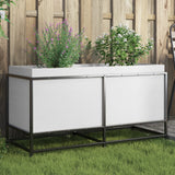 bac a fleurs bois pieds structure acier durable pin blanc 100 x 40 x 50 cm 1 | jardinna